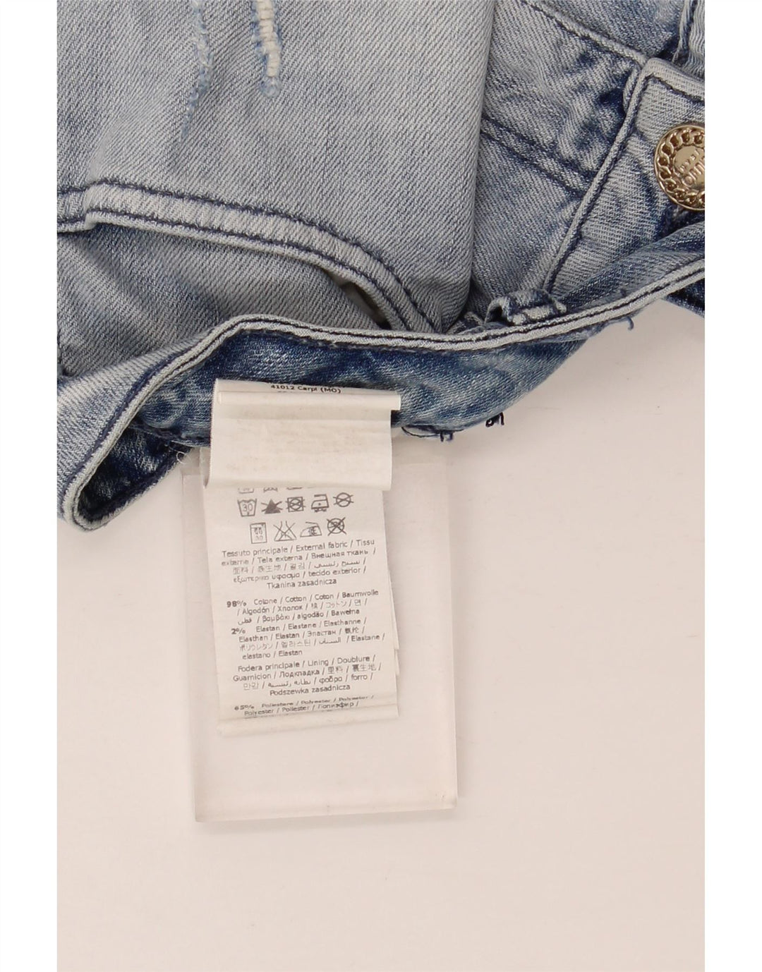 Liu Jo Distressed Mini-Jeansrock für Damen, W28, mittelblaue Baumwolle