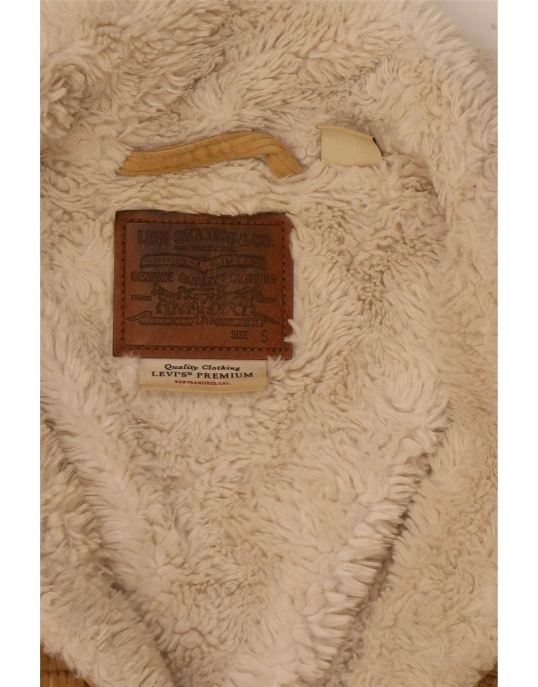 Levi's Damen Übergroße Crop Sherpa Cordjacke UK 10 Small Beige
