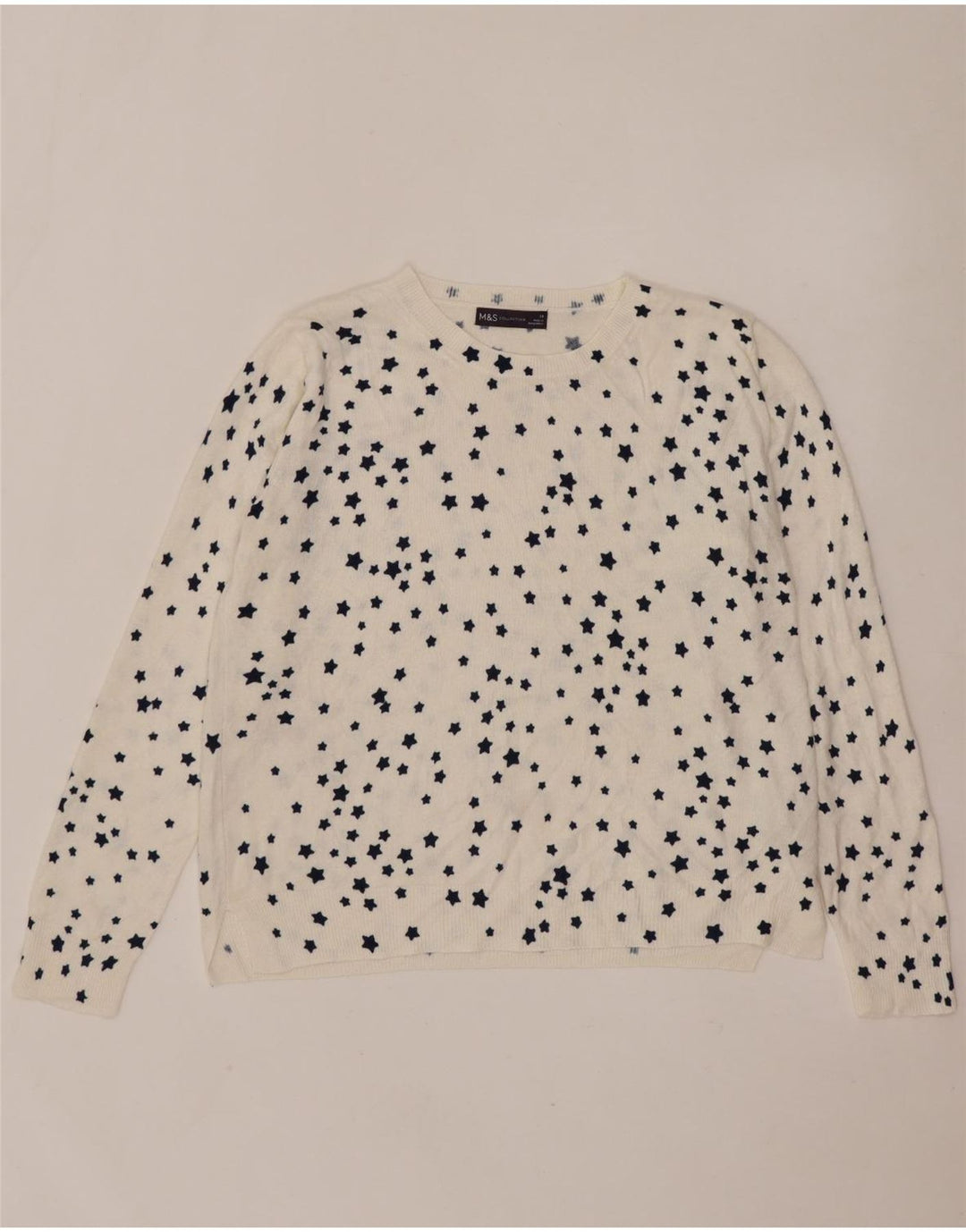Marks & Spencer Damen-Pullover mit U-Boot-Ausschnitt, Gr. 14, Weiß
