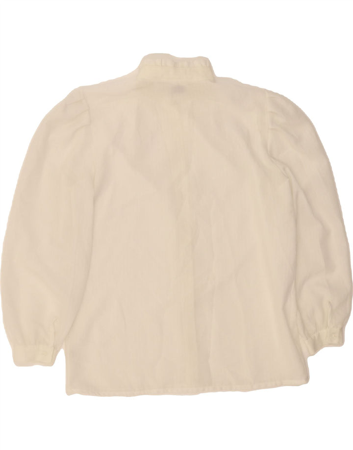 VINTAGE Womens Shirt Blouse EU 40 Medium Off White Polyester Vintage Vintage and Second-Hand Vintage from Messina Hembry 
