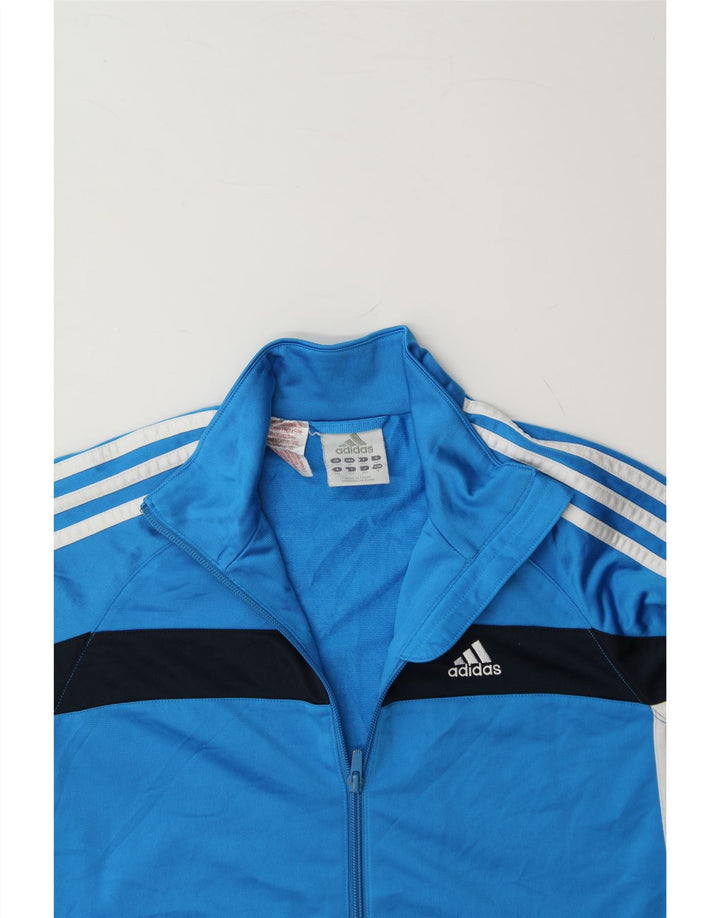 ADIDAS Boys Tracksuit Top Jacket 11-12 Years Blue Colourblock Polyester Vintage Adidas and Second-Hand Adidas from Messina Hembry 
