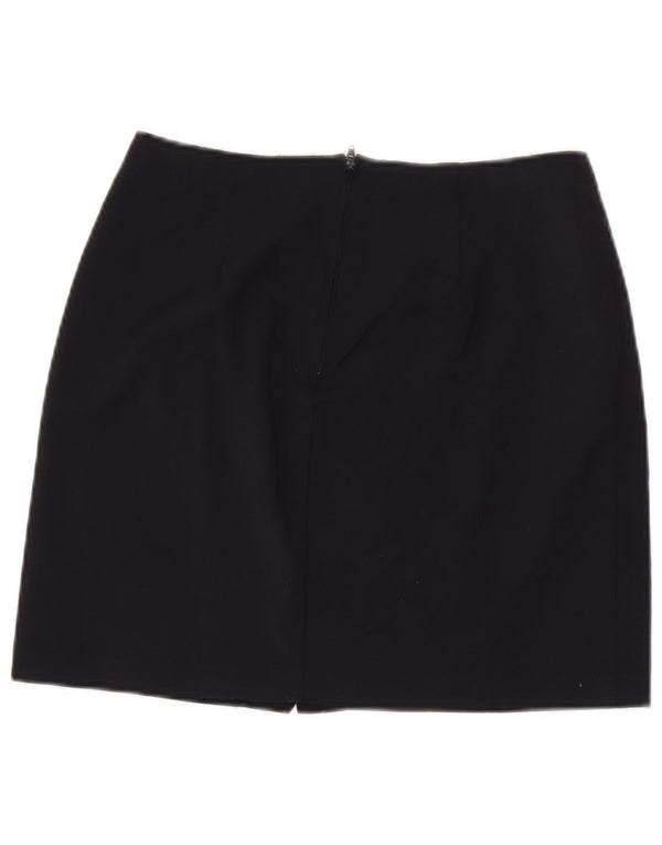 Benetton Damen Minirock IT 44 Medium W28 Marineblaue Schurwolle
