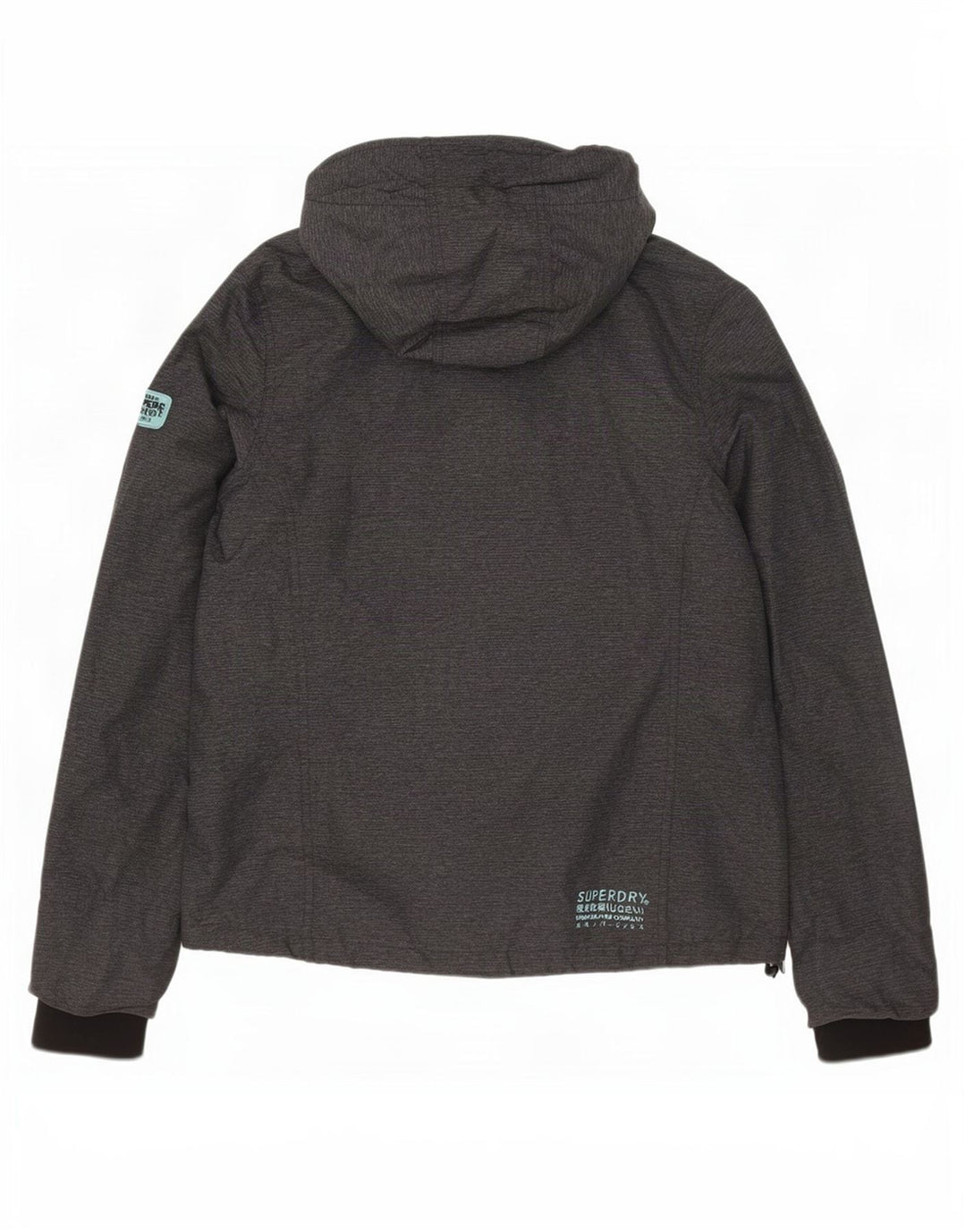 Superdry Damen-Regenjacke mit Kapuze, UK 16, großes graues Nylon
