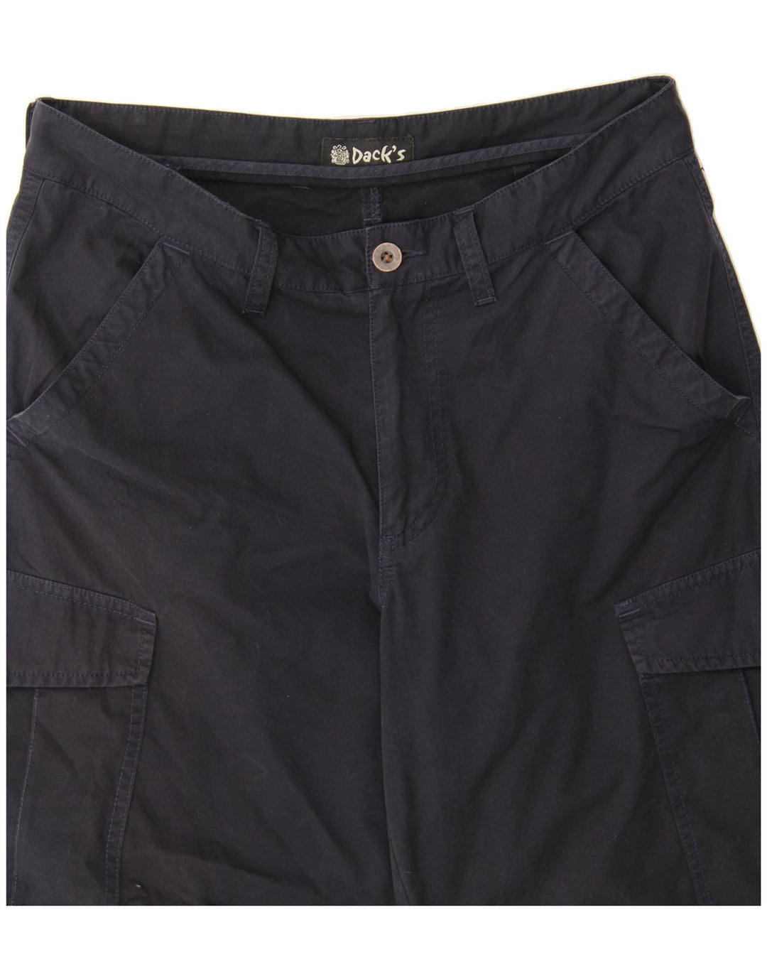 DACK'S Mens Cargo Shorts IT 48 Medium W32 Navy Blue Cotton Vintage Dack's and Second-Hand Dack's from Messina Hembry 