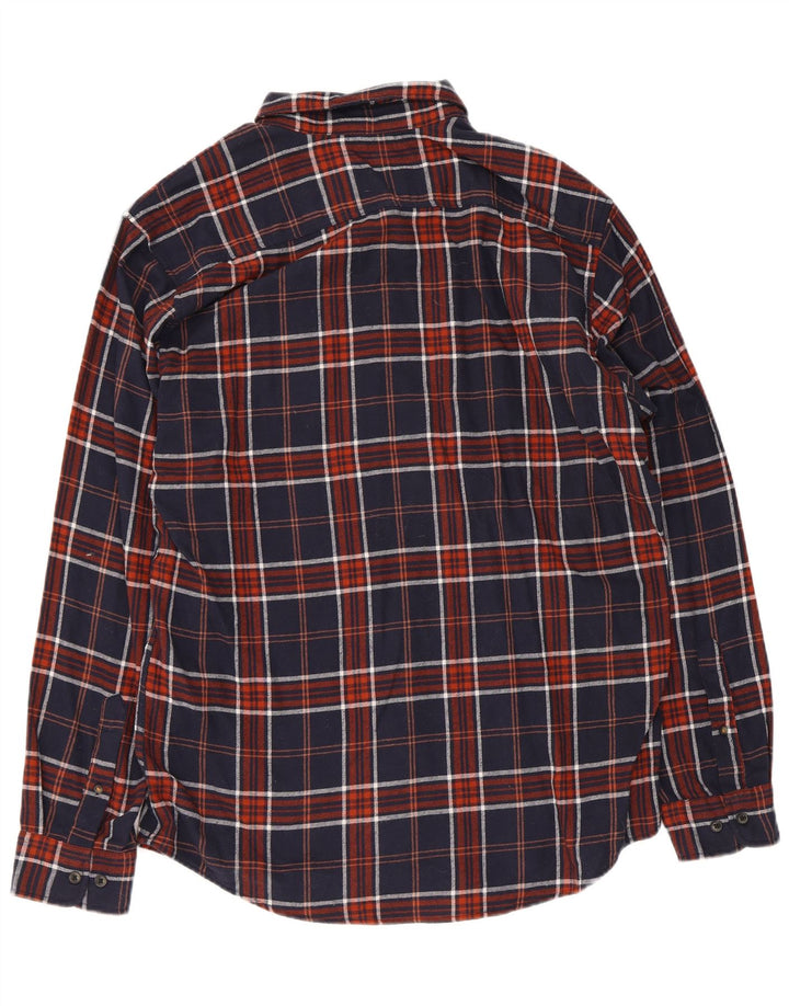 Jack & Jones Herren-Flanellhemd XL, marineblau, kariert, Baumwolle