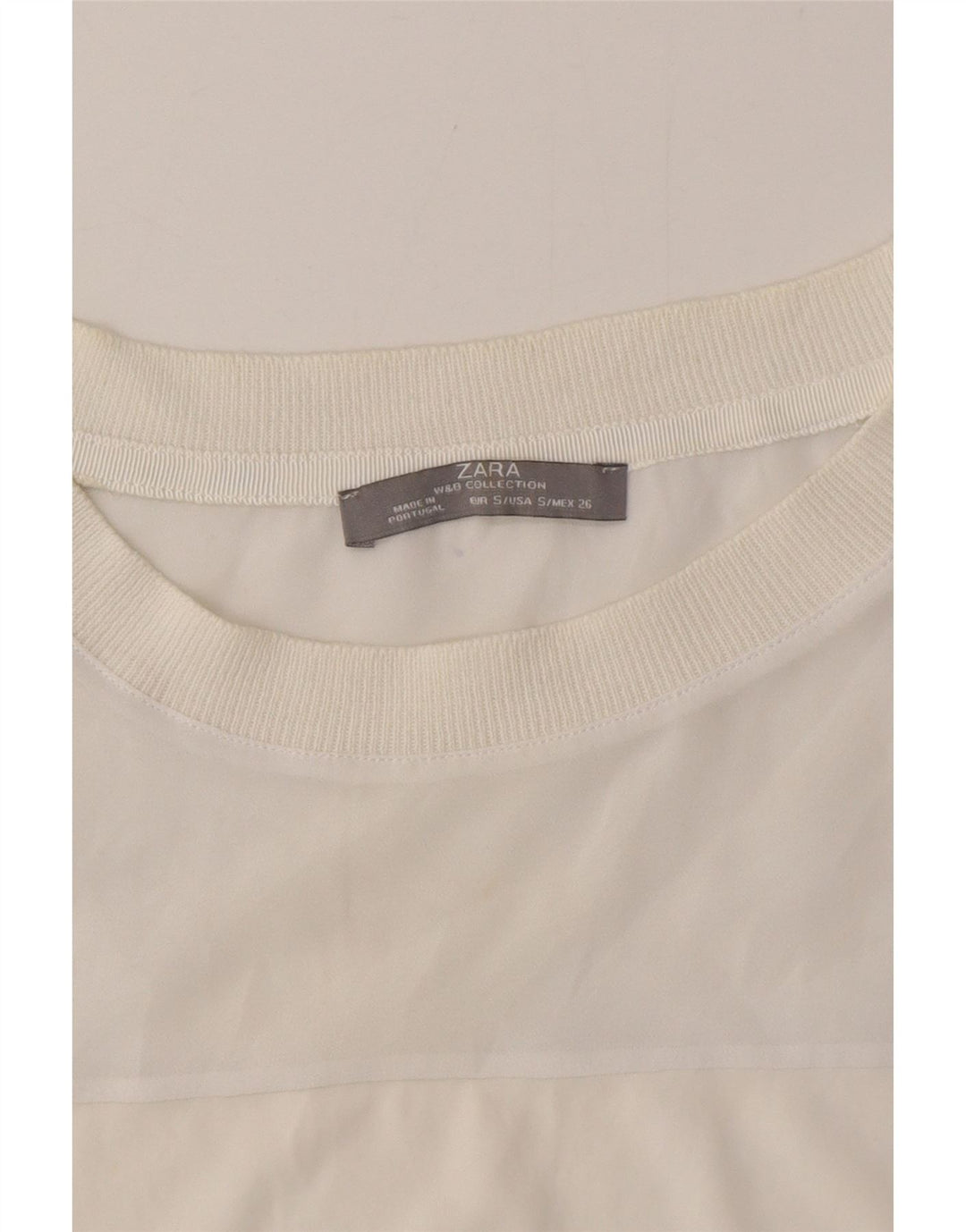 Zara Damen Sweatshirt Pullover UK 10 Small Weiß