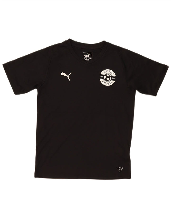 Puma Jungen Grafik T-Shirt Top 11-12 Jahre Schwarzes Polyester