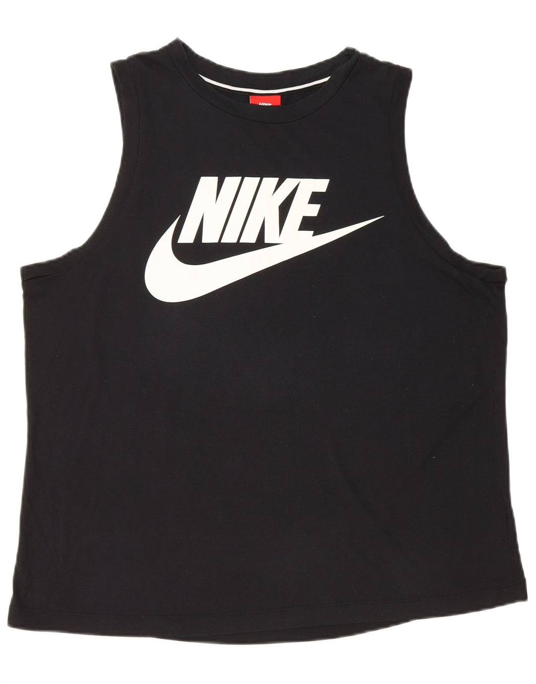 NIKE Damen Graphic Vest Top UK 16 Large Schwarz
