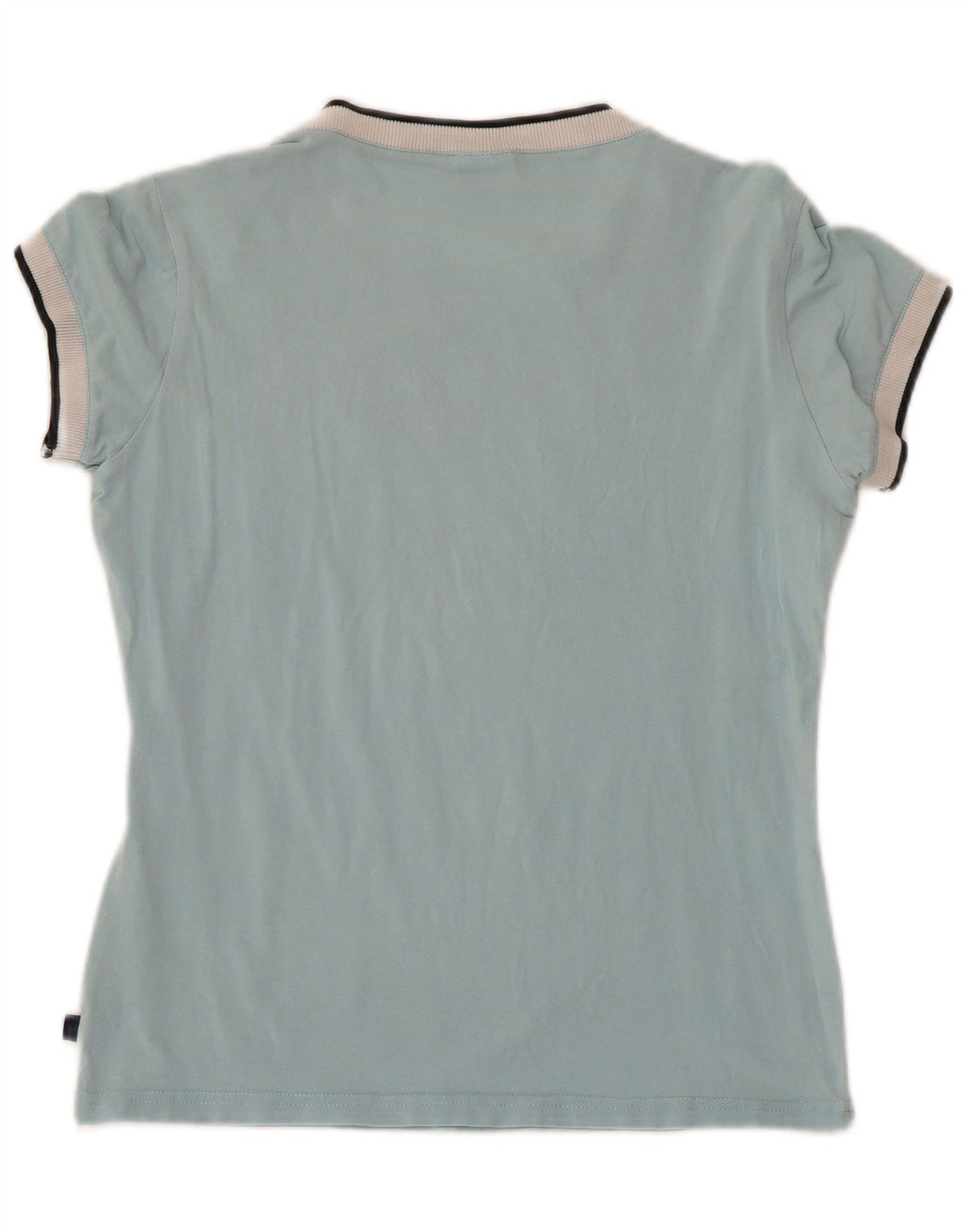 ASICS Damen Graphic T-Shirt Top UK 12 Mittelblaue Baumwolle