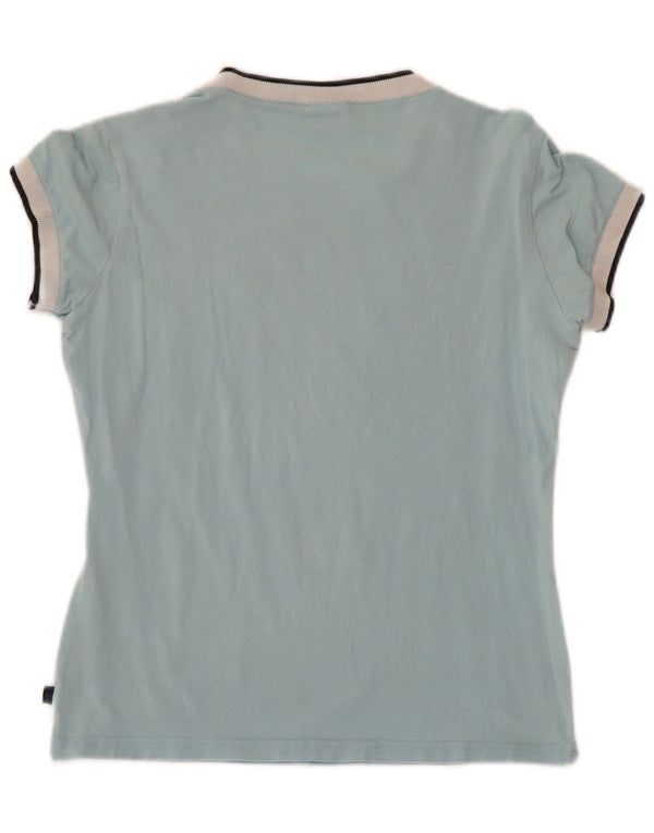 ASICS Damen Graphic T-Shirt Top UK 12 Mittelblaue Baumwolle