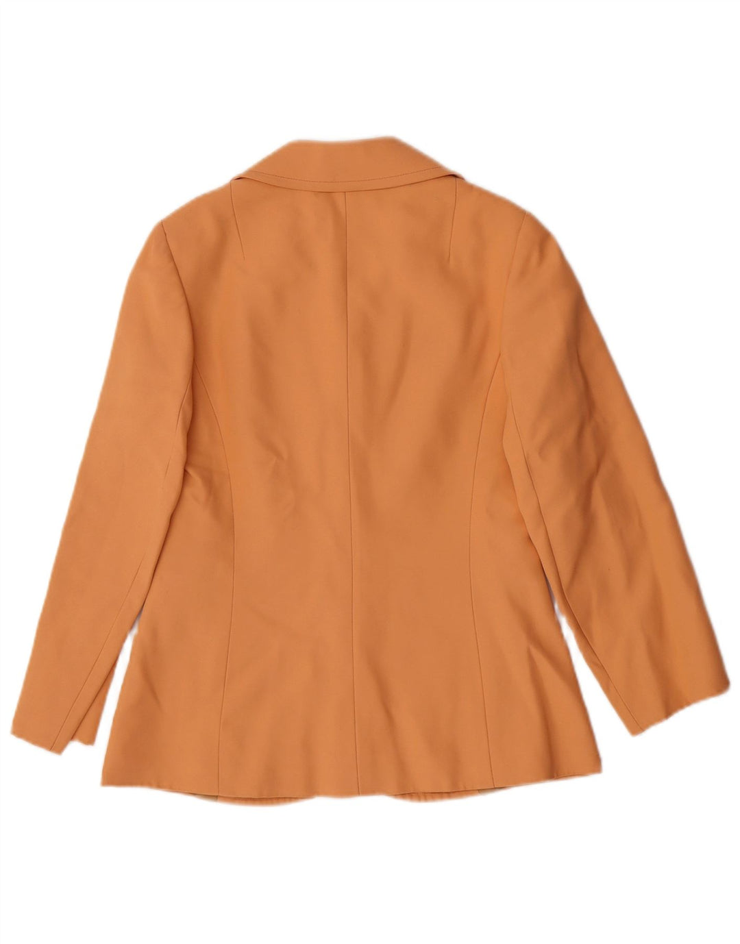 Vintage Damen 3-Knopf-Blazerjacke IT 42 Mittelorange Viskose