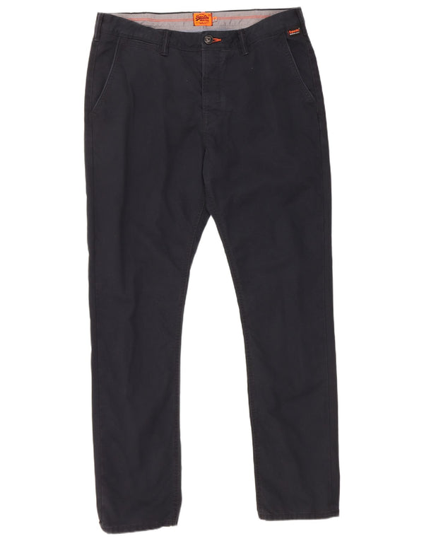 Superdry Slim Chino-Hose für Herren, XL, W36, L31, Marineblau, Baumwolle