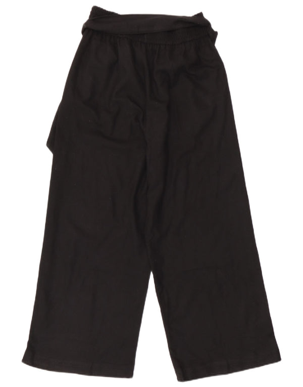Zara Damen-Hose mit hoher Taille und weitem Bein, kurz geschnitten, XS, W24, L23, Schwarz