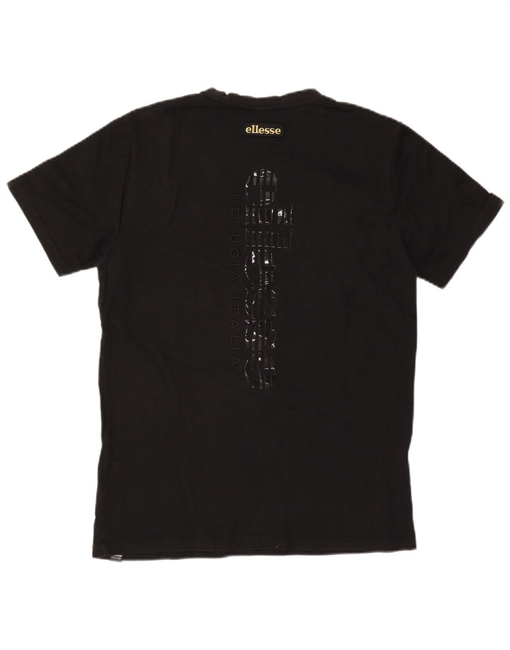 Ellesse Herren-T-Shirt mit Grafik, Mittelschwarz, Farbblock