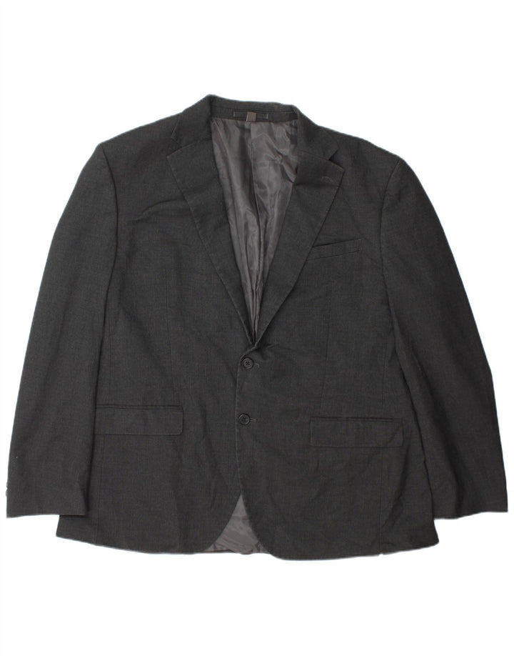Marks & Spencer Herren-Blazer mit 2 Knöpfen, reguläre Passform, Größe 44, XL, Grau