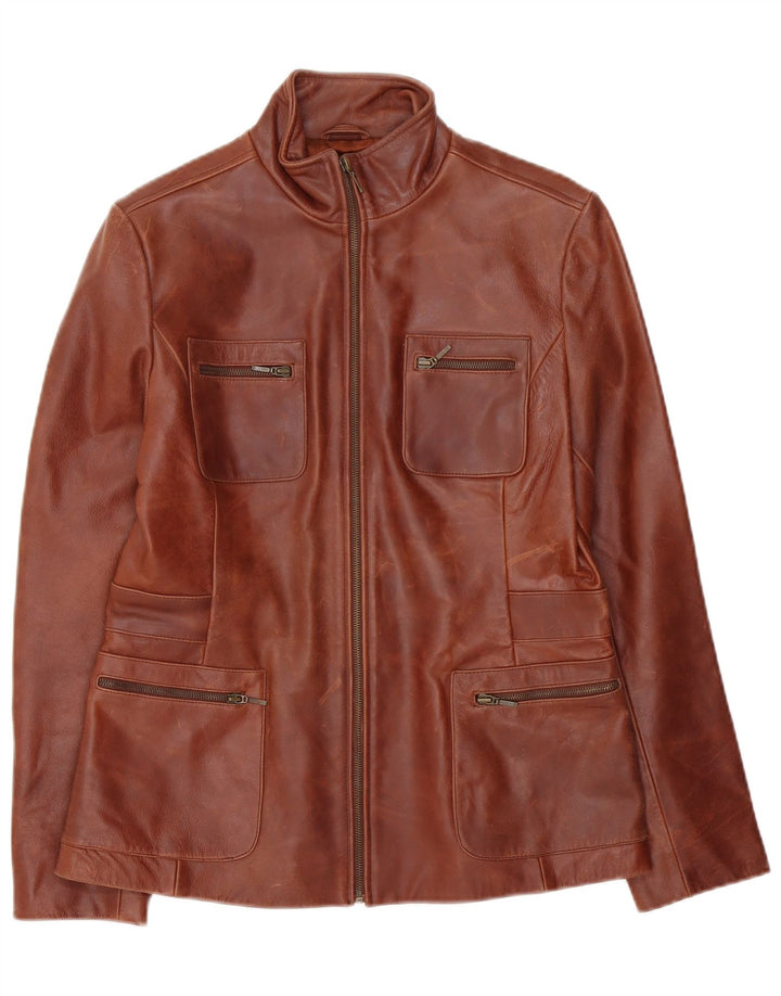 Principles Damen Lederjacke UK 14 Mittelbraun