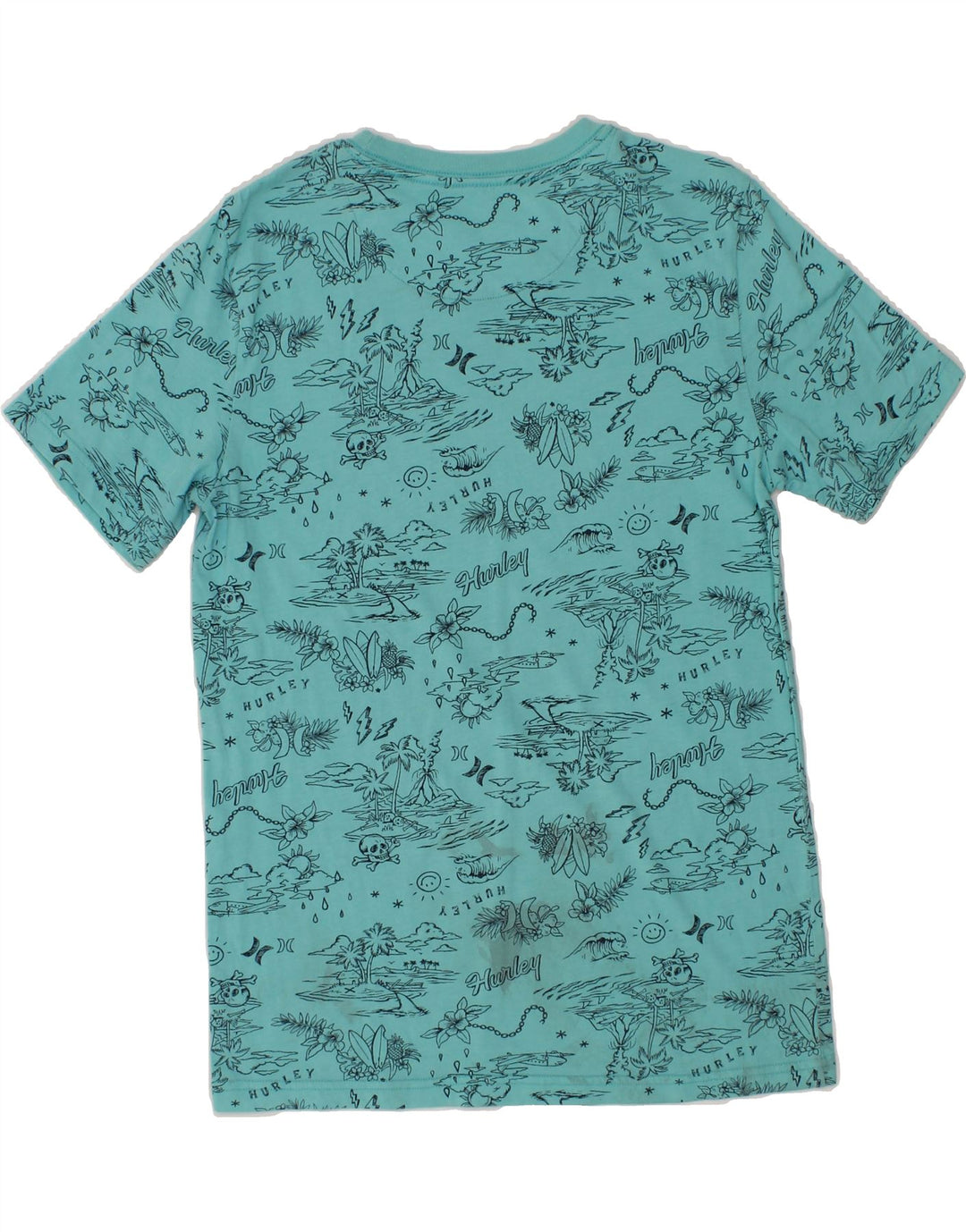 HURLEY Boys Abstract Pattern T-Shirt Top 13-14 Years XL Blue Vintage Hurley and Second-Hand Hurley from Messina Hembry 
