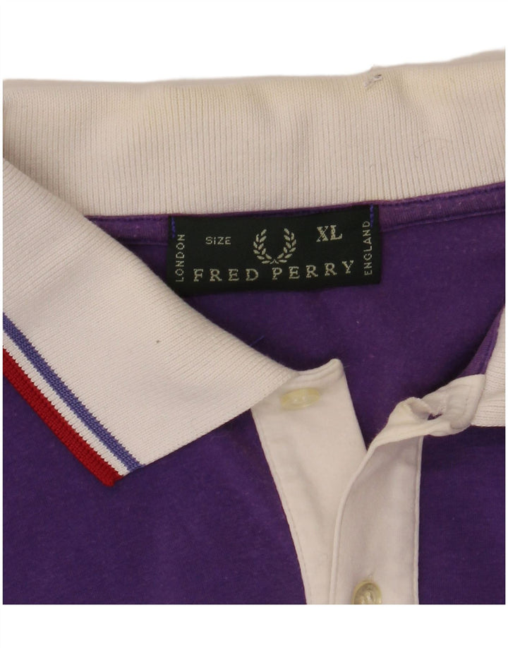 FRED PERRY Herren Poloshirt XL Lila Baumwolle