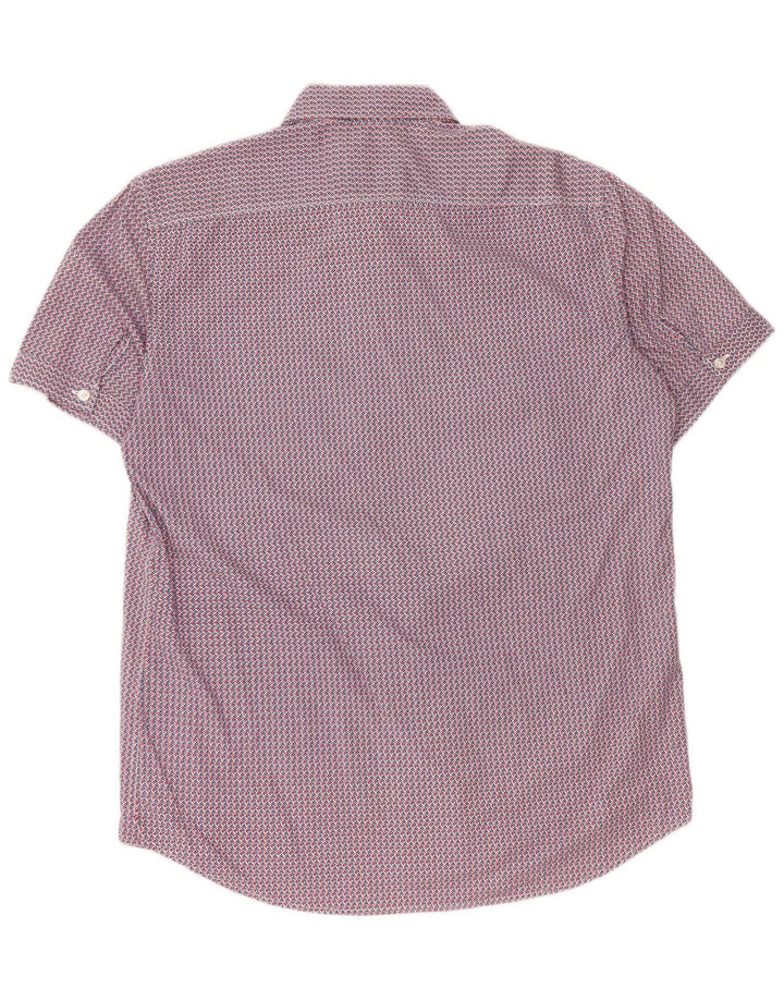 Carrera Herren-Hemd, kurzärmelig, normale Passform, groß, rot, geometrisch, Baumwolle