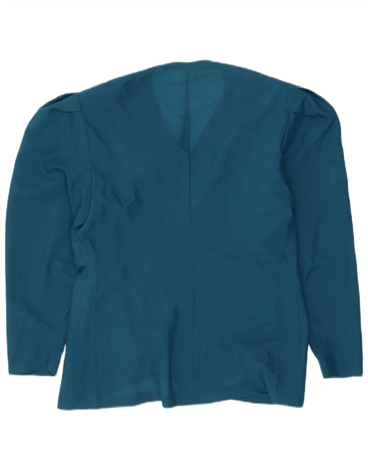 Vintage Damen LangarmBluse Top UK 10 Small Marineblau