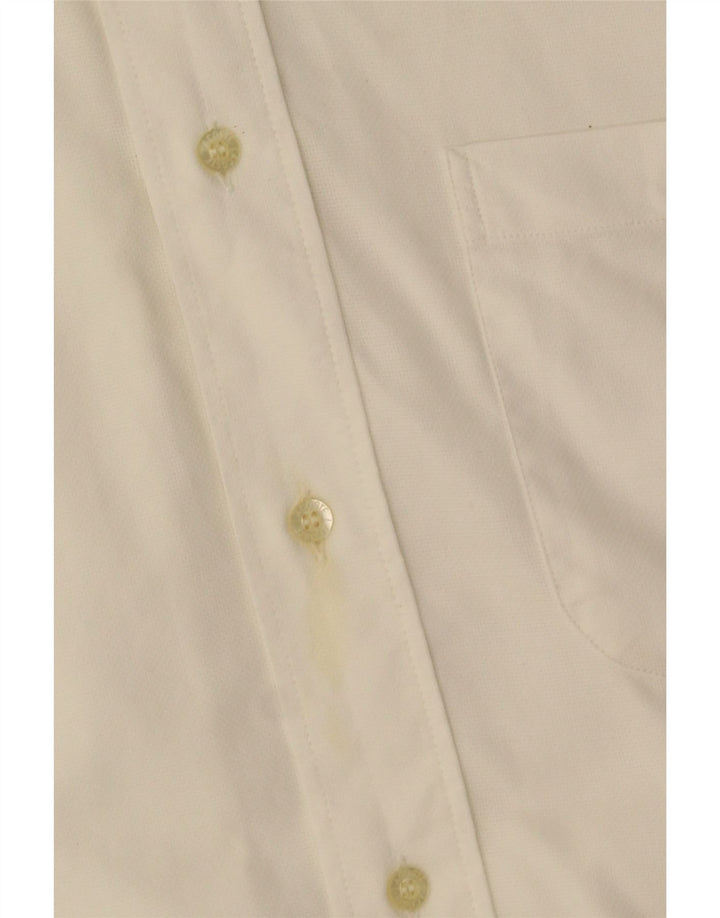 Lacoste Herren-Kurzarmhemd, Größe 42, große weiße Baumwolle