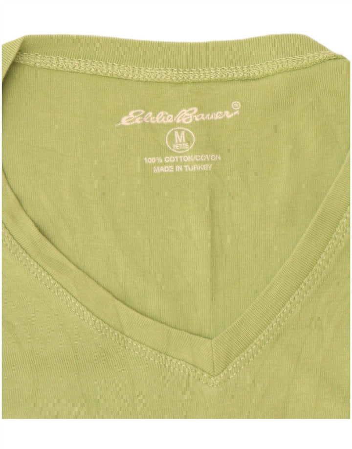 Eddie Bauer Damen Top 3/4 Ärmel UK 12 Mittelgrüne Baumwolle