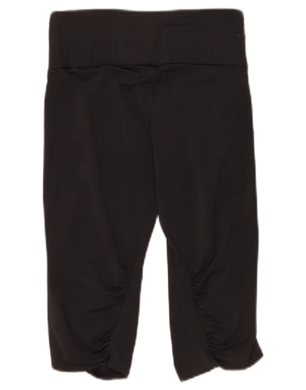 Adidas Damen Capri-Leggings UK 12 Medium Schwarz Polyester Sport
