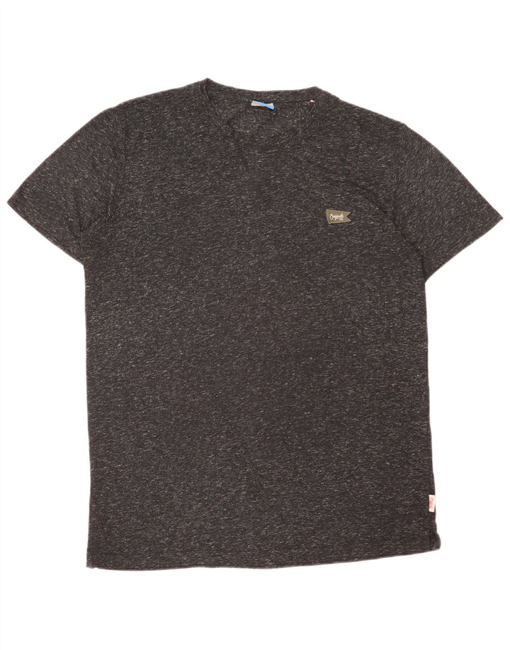 Jack & Jones Herren-T-Shirt-Oberteil, großes, grau meliertes Polyamid