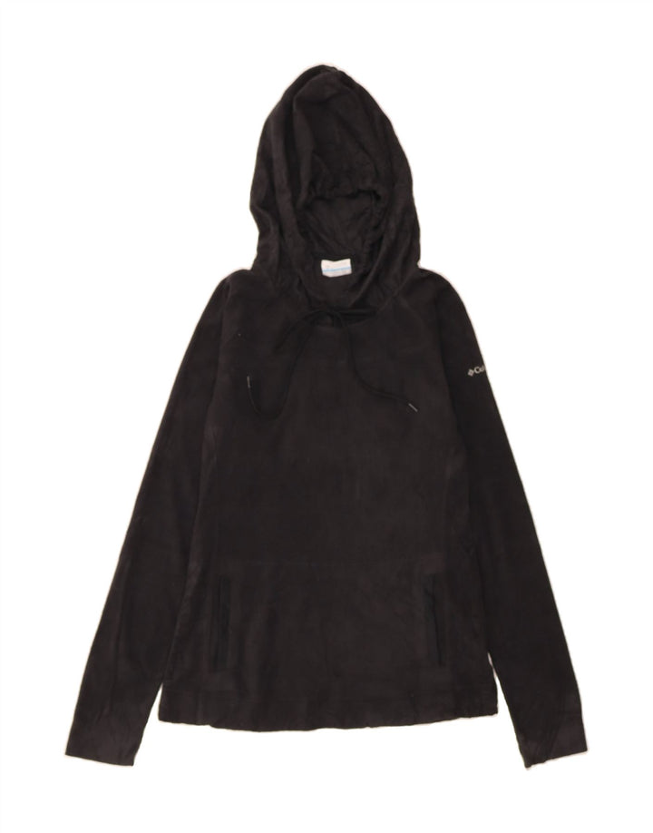 COLUMBIA Womens Hooded Fleece Jumper UK 12 Medium Black Polyester Vintage Columbia and Second-Hand Columbia from Messina Hembry 