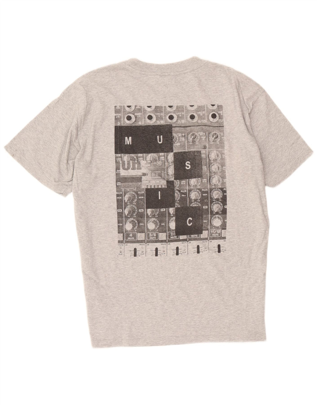 Diesel Herren Grafik-T-Shirt-Oberteil aus mittelgrau gesprenkelter Baumwolle