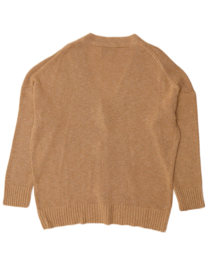Massimo Dutti Damen-Cardigan-Pullover UK 14 Mittelbeige Viskose