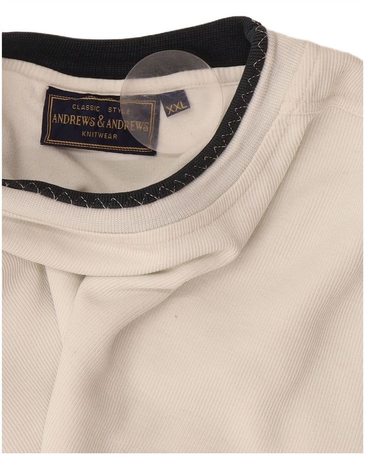 Vintage Herren Sweatshirt Pullover 2XL Weiße Baumwolle