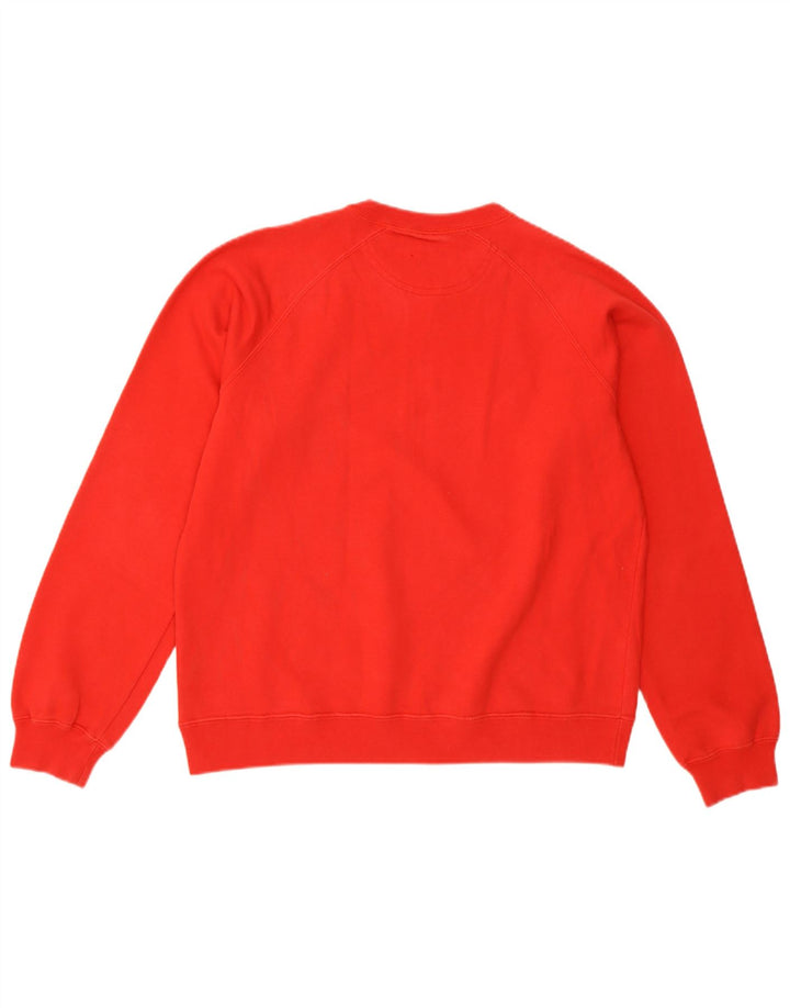 Champion Womens Graphic Sweatshirt Pullover UK 14 Mittelrote Baumwolle