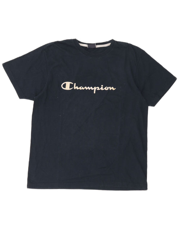CHAMPION Herren-T-Shirt mit Grafik, XL, Marineblau, Baumwolle