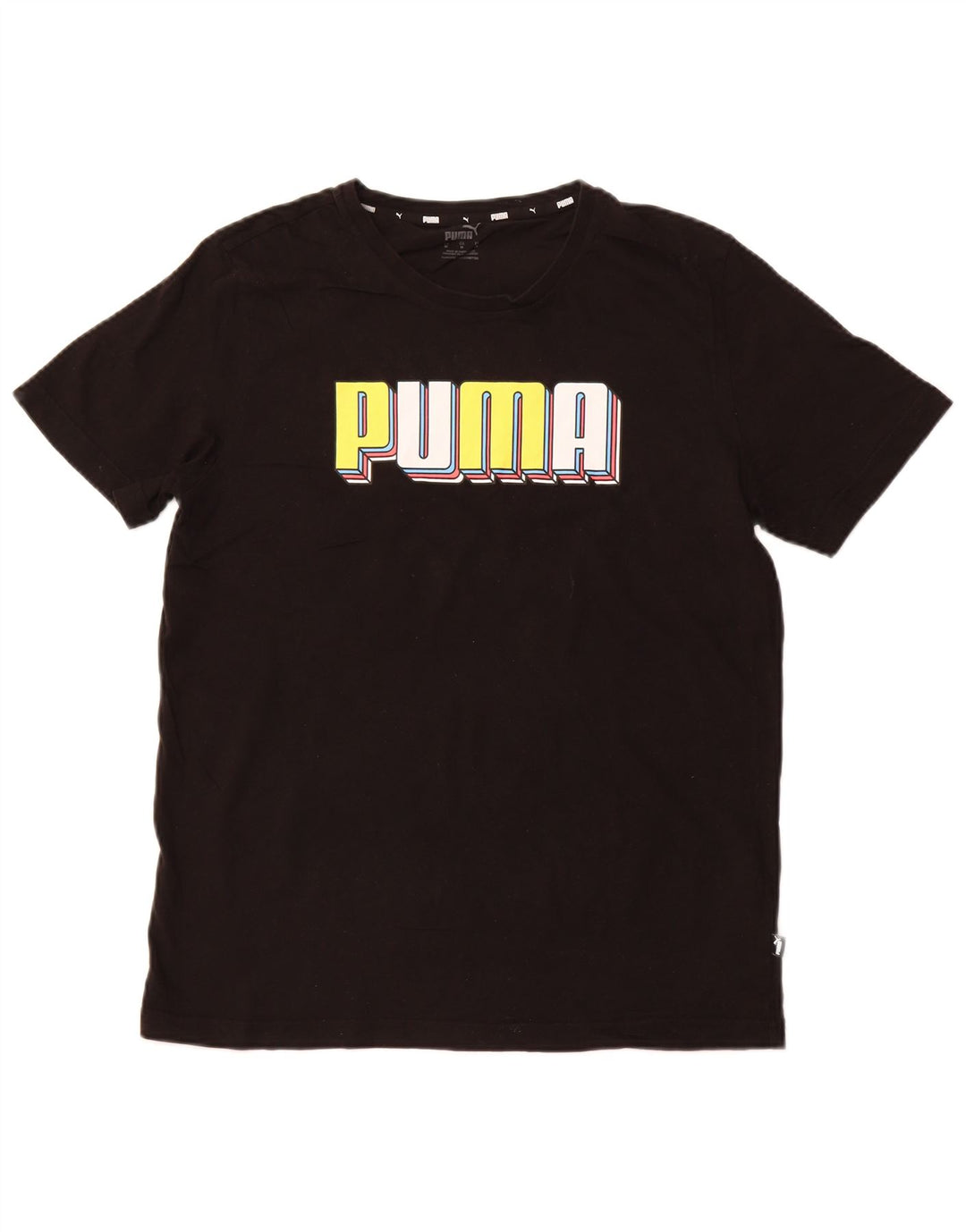 PUMA Herren Grafik T-Shirt Top Medium Schwarz Baumwolle Sport