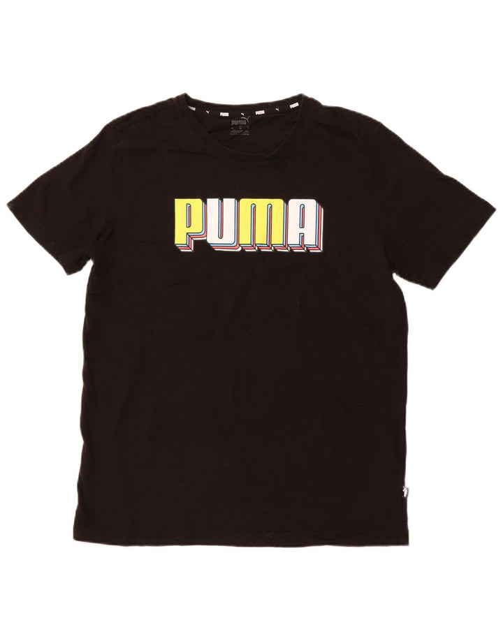 PUMA Herren Grafik T-Shirt Top Medium Schwarz Baumwolle Sport