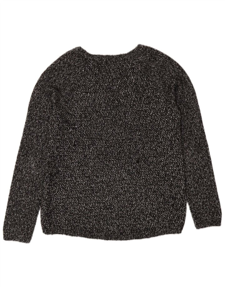 Massimo Dutti Damen-Pullover mit V-Ausschnitt, UK 14, Mittelgrau meliert