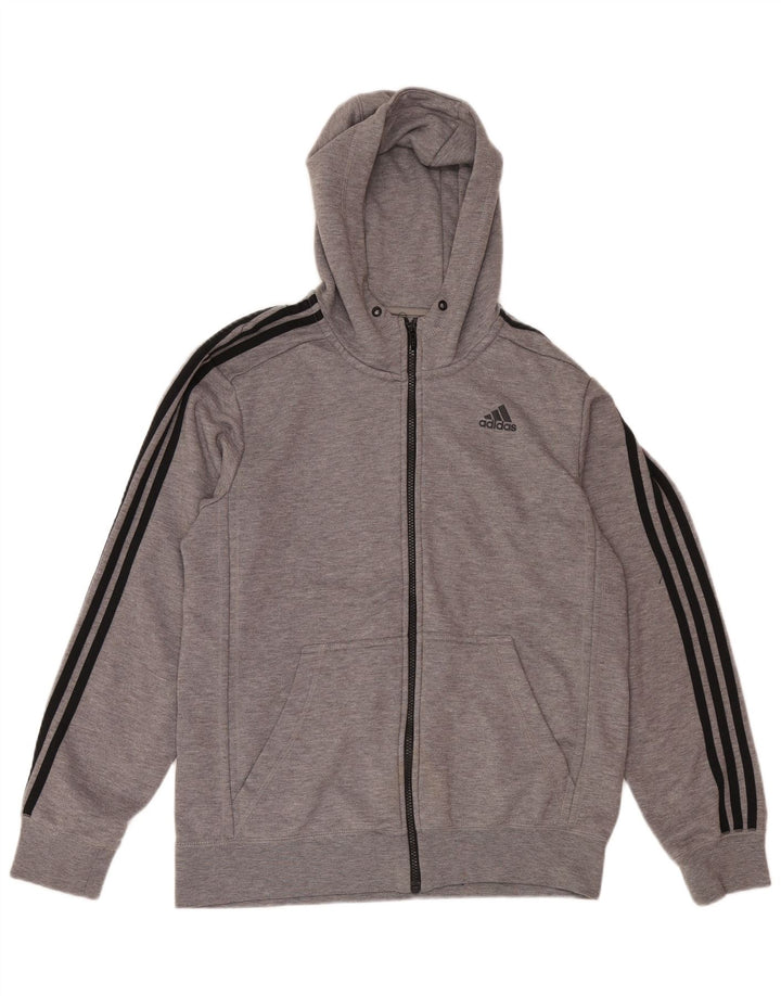 ADIDAS Mens Climalite Zip Hoodie Sweater Medium Grey Cotton