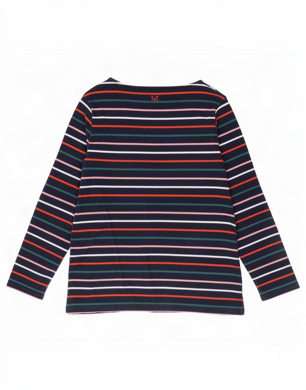 Crew Clothing Damen-Oberteil, langärmlig, UK 12, mittelmarineblau, gestreift, Baumwolle