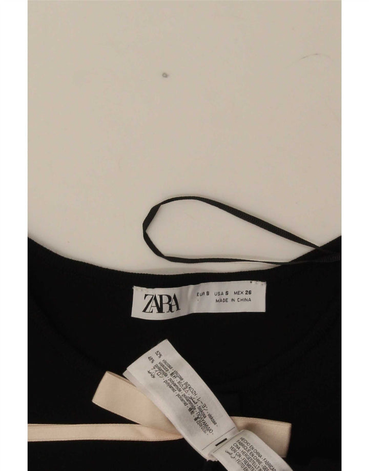Zara Damen Etuikleid mit 3/4-Ärmeln, Größe S, Schwarz, Viskose