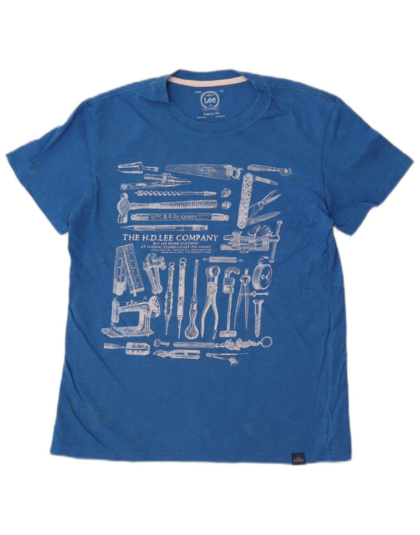 Lee Jungen-T-Shirt mit normaler Passform und Grafik, 11–12 Jahre, blaue Baumwolle