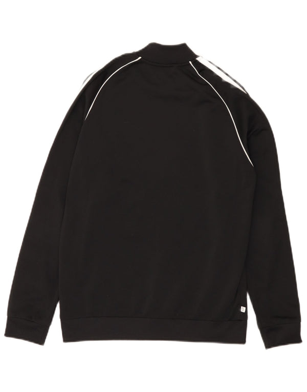 Adidas Boys Tracksuit Top Jacket 11-12 Years Black Polyester