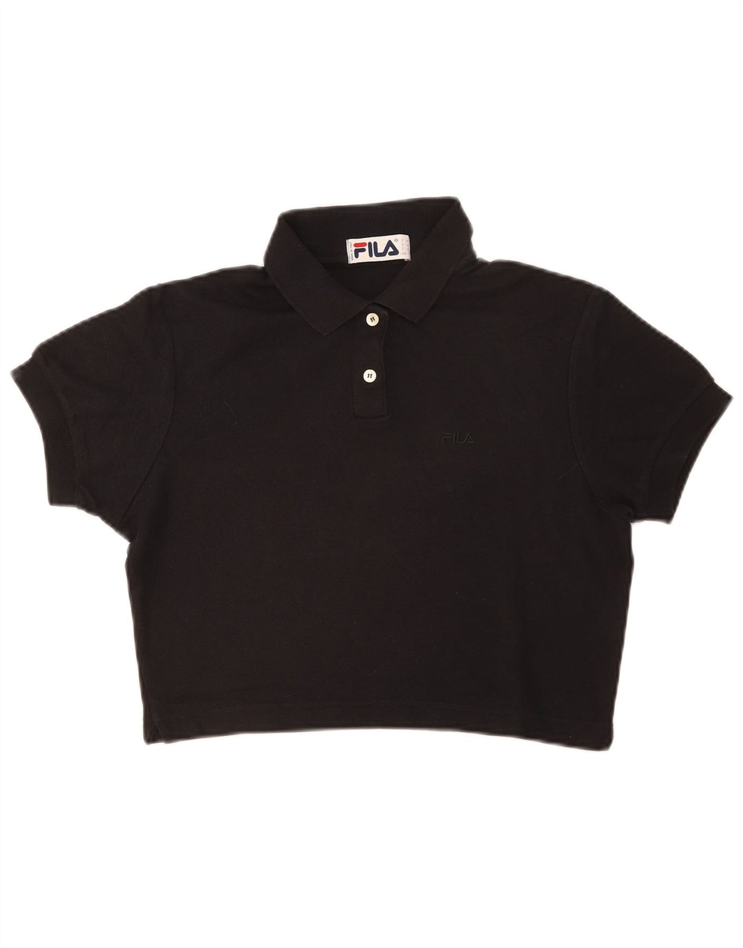 Fila Damen Crop Poloshirt IT 46 Large Schwarz