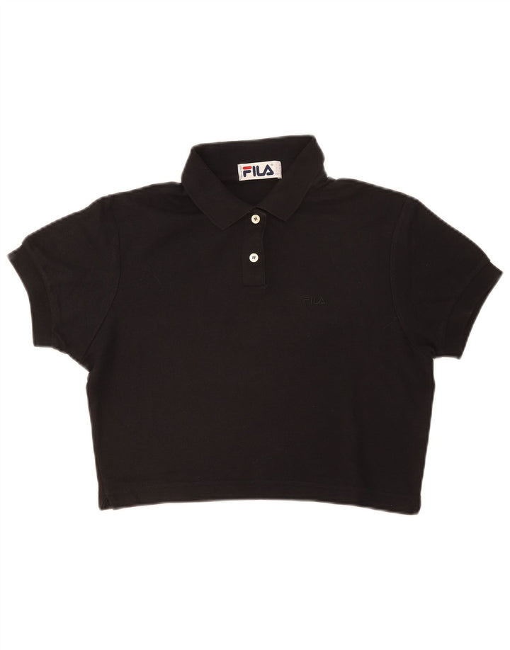 Fila Damen Crop Poloshirt IT 46 Large Schwarz
