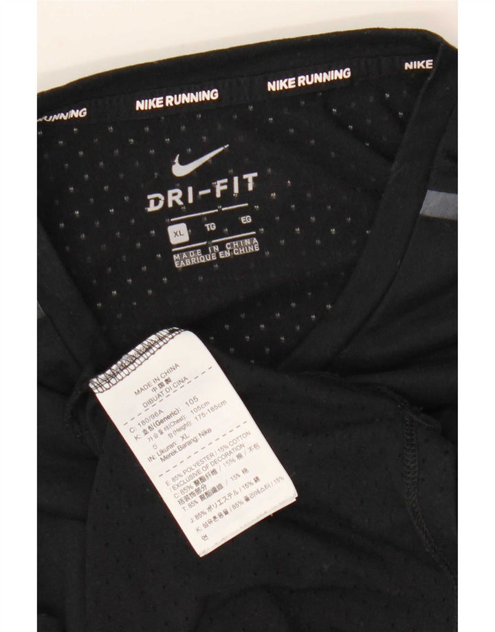 Nike Damen Dri Fit T-Shirt Top UK 18 XL Schwarz Polyester