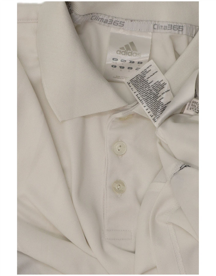 ADIDAS Mens Climalite Polo Shirt UK 36/38 Small White Polyester