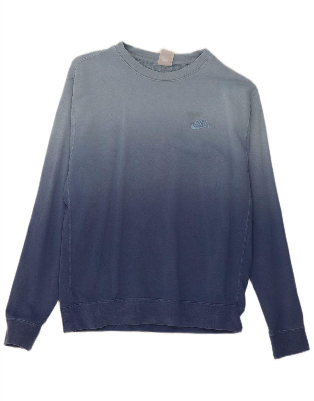Nike Herren-Sweatshirt-Pullover aus mittelblauer Batik-Baumwolle
