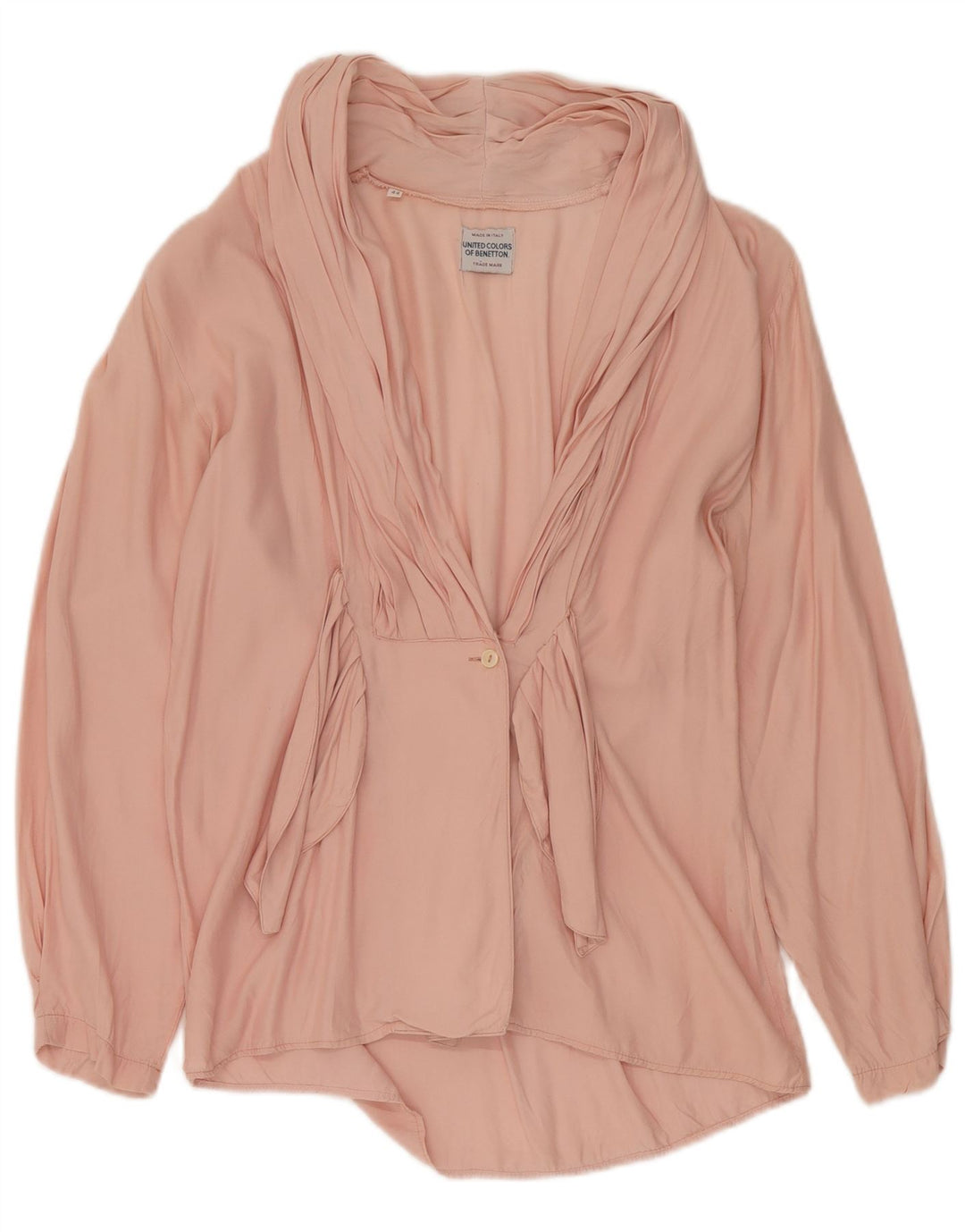 BENETTON Womens Shirt Blouse IT 44 Medium Pink Viscose