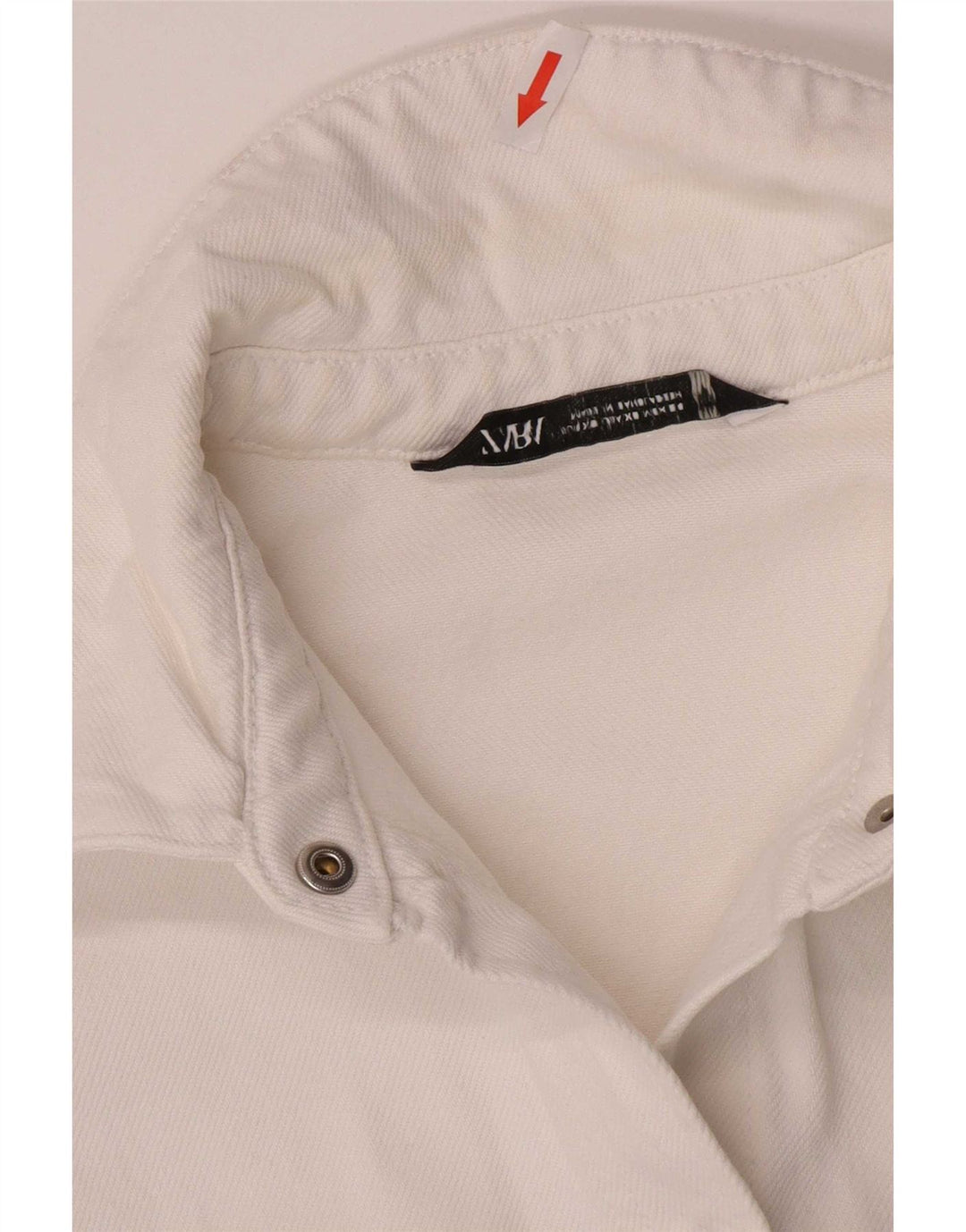 Zara Damen Übergroßes Jeanshemd UK 6 XS Weiße Baumwolle