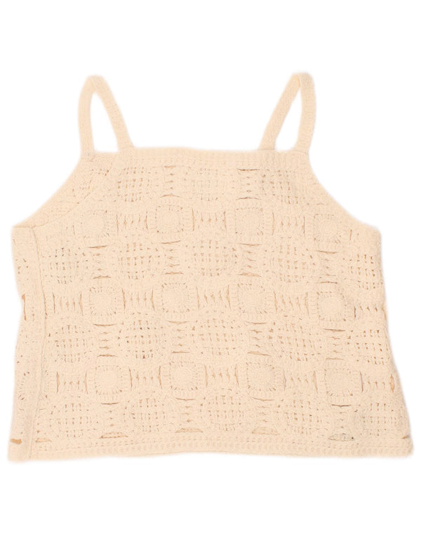 Zara Häkel-Cami-Top für Mädchen, 6–7 Jahre, gebrochenes Weiß mit Blumenmuster